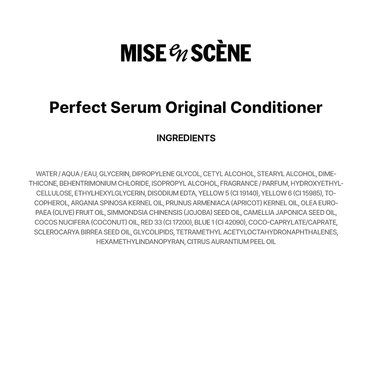 Mise En Scene Perfect Serum Original Conditioner For Damaged Hair, Nutrient Care With Argan Oil, Containing Jojoba-Seed-Oil For Smooth, Glossy Texture, 17.92 Fl. Oz.