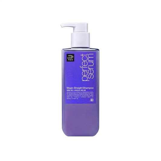 Mise En Scene Perfect Serum Magic Straight Shampoo | Anti-Frizz, Heat Protectant, Hair Straightener Effect, Korean Shampoo for Frizz Control, Shine and Smoothing 17.92 Fl Oz