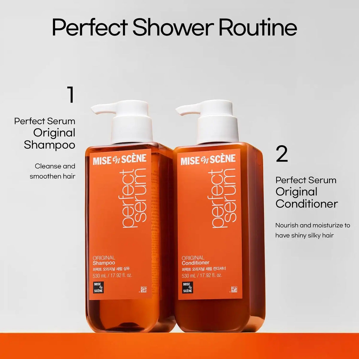 Mise En Scene Perfect Serum Original Conditioner For Damaged Hair, Nutrient Care With Argan Oil, Containing Jojoba-Seed-Oil For Smooth, Glossy Texture, 17.92 Fl. Oz.
