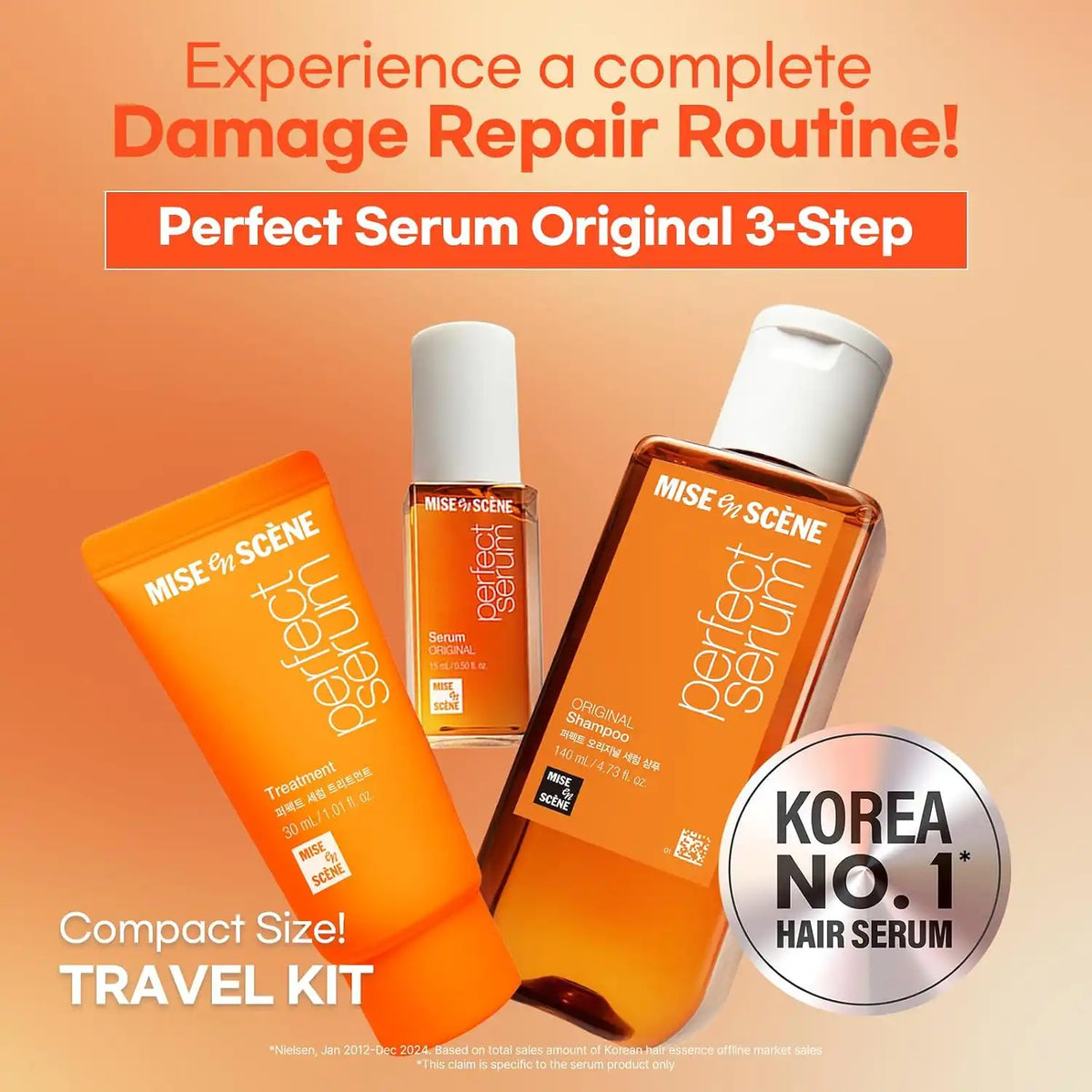 Mise En Scene Perfect Serum Original Hair Care Travel Kit (TSA Approved)