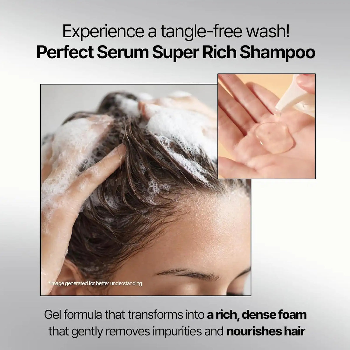 Mise En Scene Perfect Serum Super Rich Shampoo | Korean Shampoo for Severely Damaged Hair | Anti-Frizz, Hydrating, Nourishing | Korean Hair Care with Moroccan Oil, Jojoba Seed | 17.92 Fl Oz