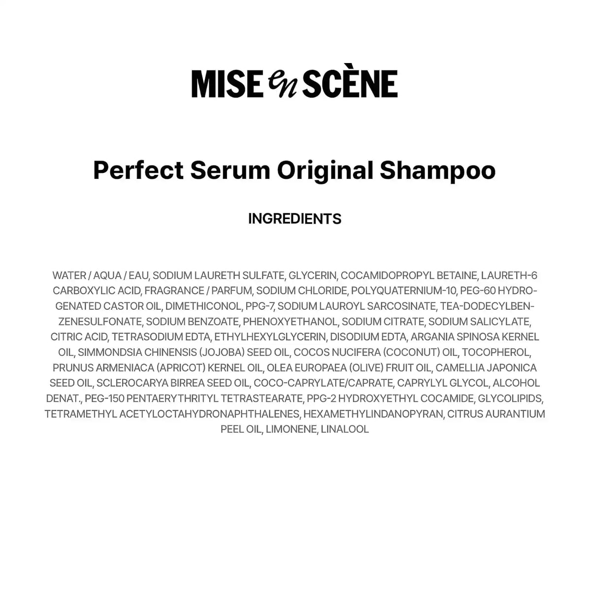 Mise En Scene Perfect Serum Original Shampoo For Damaged Hair - KoreanShampoo with Moroccan Oil, Jojoba Seed, Damage Care MoroccanOil HairProducts | 17.92 Fl Oz
